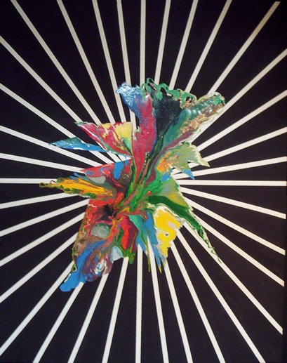 peintures glyc�rophtaliques acryliques sur toile , 160x110cm.