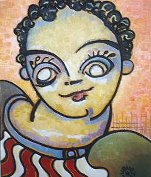 huile sur bois, 65x50cm -2001 coll. priv�e