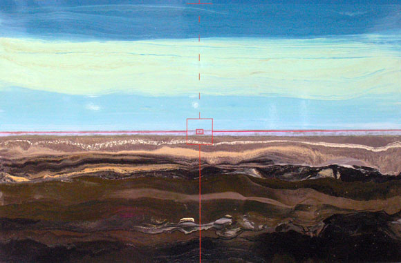 peintures glyc�rophtaliques, huile, a�rosol sur bois, 105x160cm.